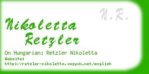 nikoletta retzler business card